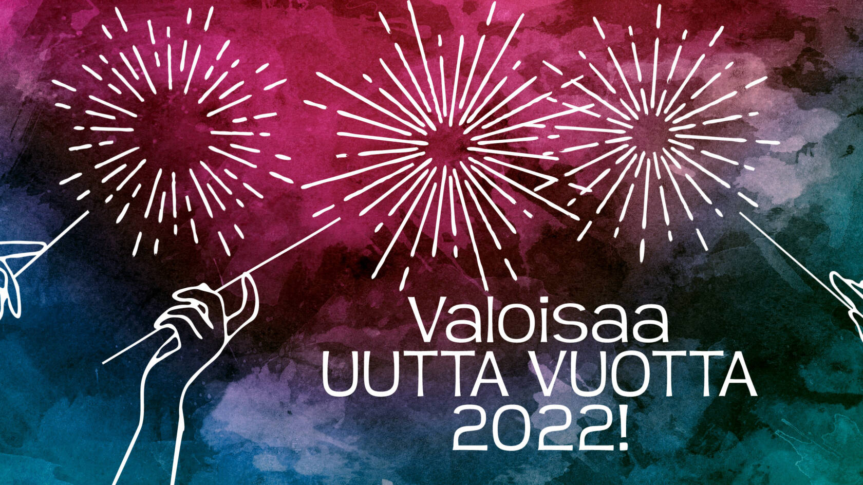 Uudenvuodenraketteja piirroskuvassa